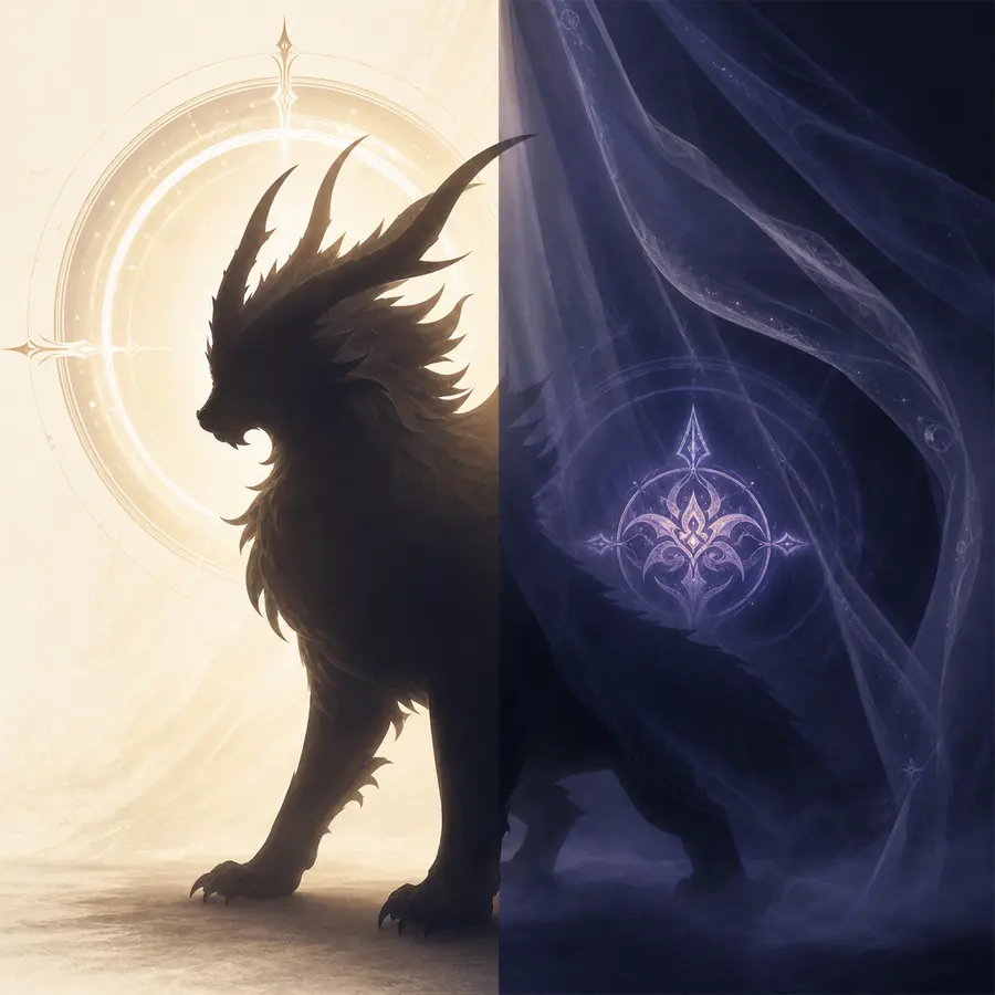 Fan-made split concept showing a visible regular Ability aura and a concealed glowing Hidden Ability emblem