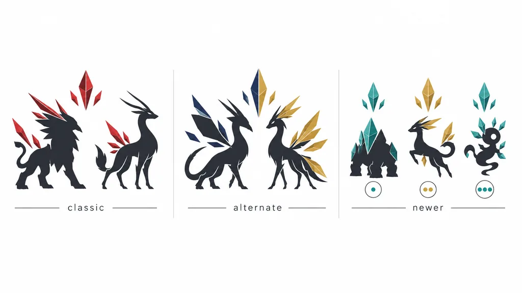 Editorial comparison of classic, alternate, and newer Mega form record groups