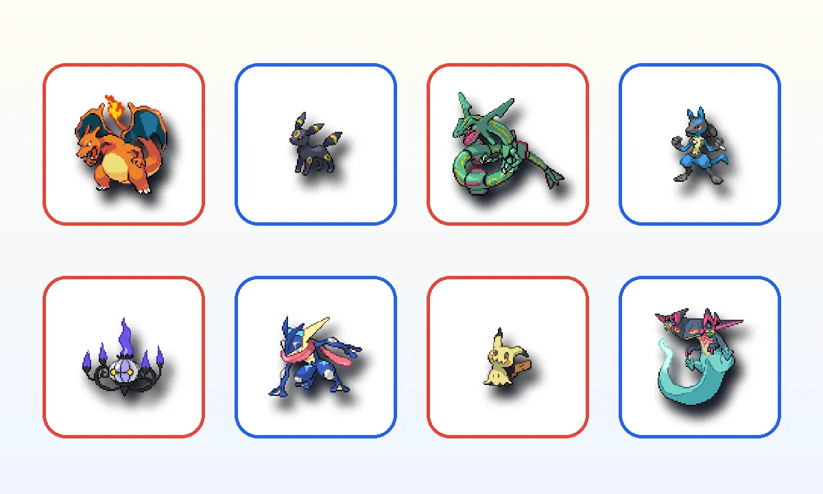 The eight regional winners in the official Pokemon of the Year 2020 vote